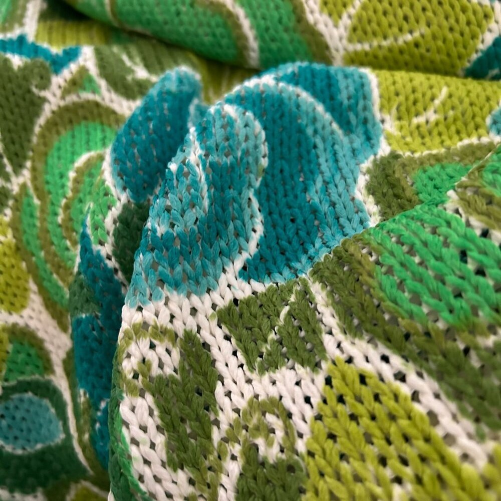 NWT Dana Buchman Women’s Green Teal Spring Floral Open Knit Sweater Size L - Picture 12 of 13